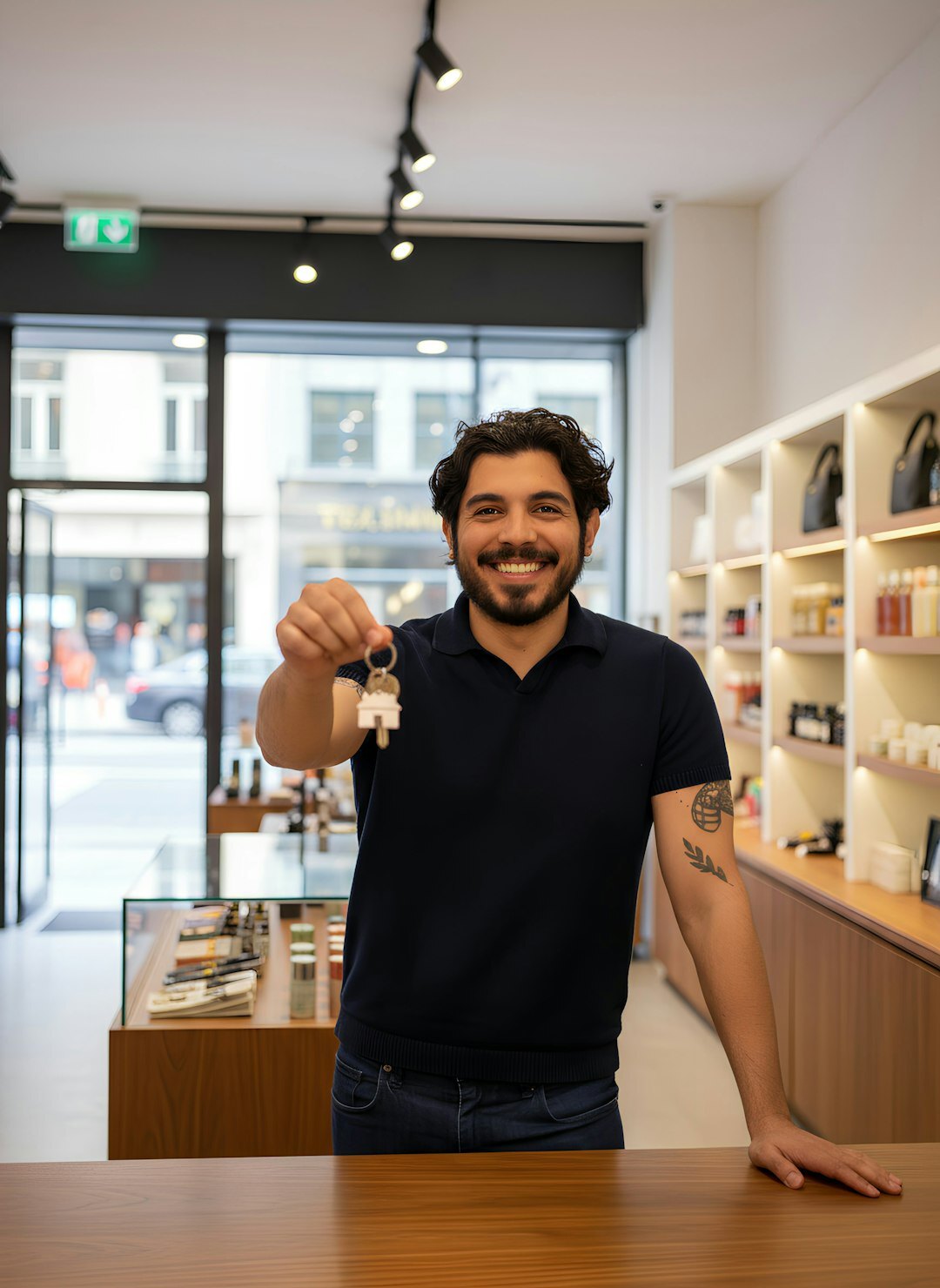 Belgian retail business owner standing in a modern shop
