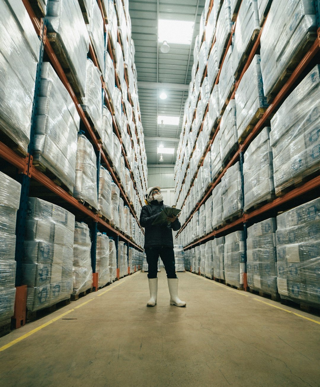 Belgian logistics manager in a warehouse with a tablet